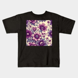 Purple Flowers Kids T-Shirt